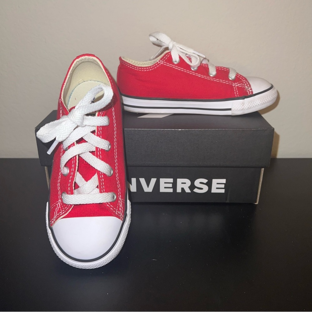 Converse Red/White Low Top Size 10 Infant